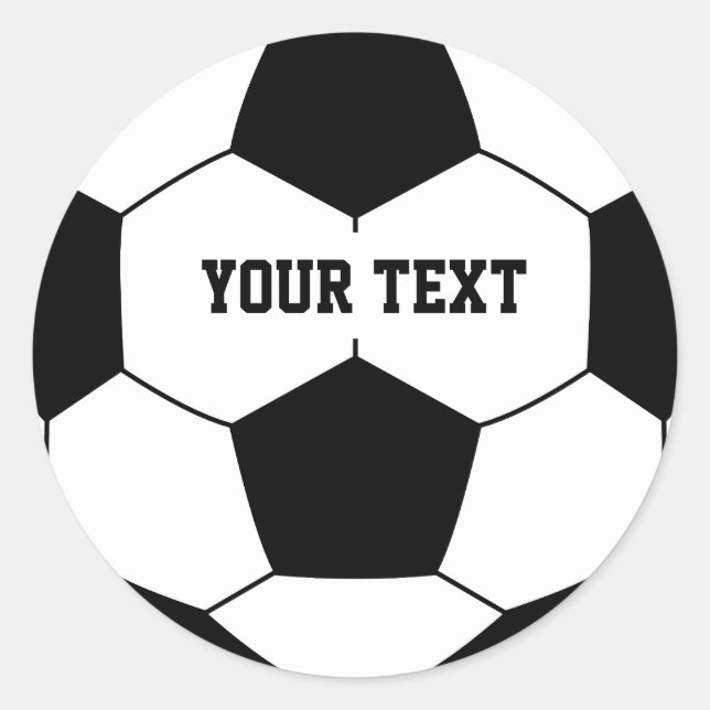 Sticker Rond Boule de football de texte personnalisé (Devant)