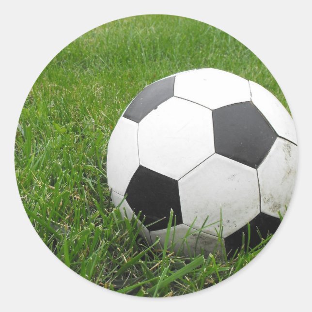 Sticker Rond Boule de football en herbe (Devant)