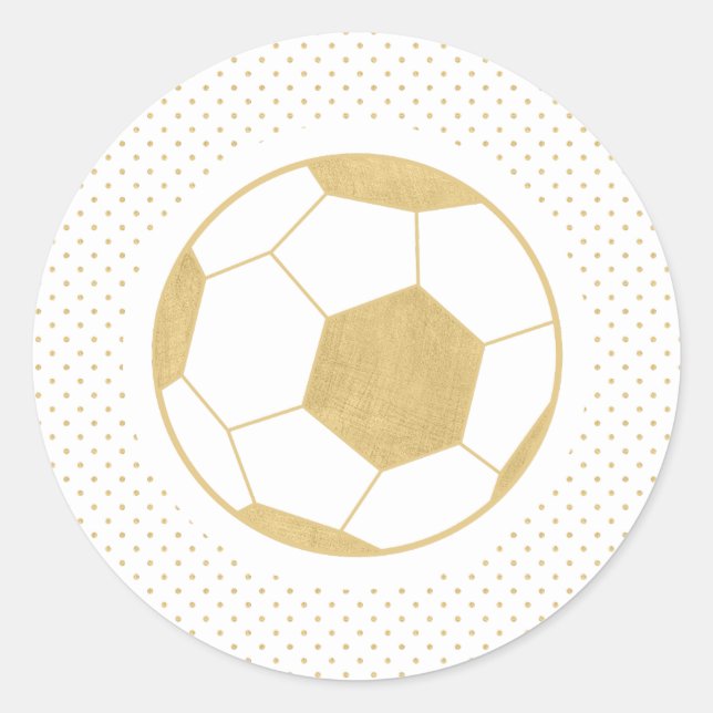 Sticker Rond Boule de football Or Blanc (Devant)