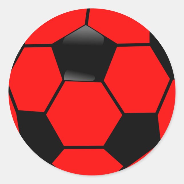 Sticker Rond Boule de football rouge (Devant)