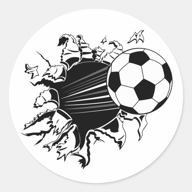 Sticker Rond Boule De Football Sortie (Devant)