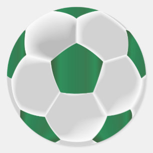 Sticker Rond Boule de football vert foncé et blanc