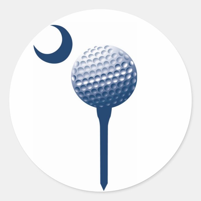 Sticker Rond Boule de golf de Palmetto de la Caroline du Sud (Devant)