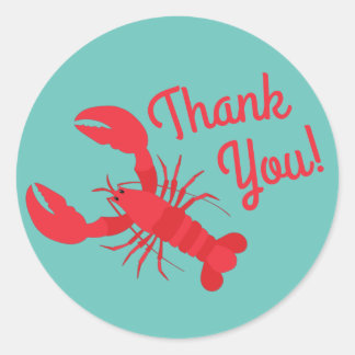 Sticker Rond Boule de homard Anniversaire Fête Enfants mignons