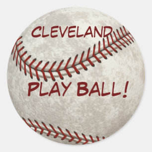 Sticker Rond Boule de jeu de base-ball de Cleveland !