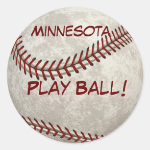 Sticker Rond Boule de jeu de base-ball du Minnesota !