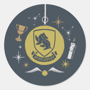 Sticker Rond Boule de Noël Graphique HUFFLEPUFF™