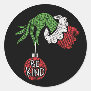 Sticker Rond Boule de Noël scintillante Jingle Bell gentil Noël
