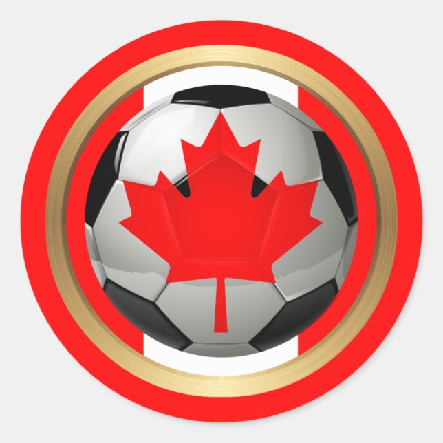 Sticker Rond Boule de soccer canadienne (Devant)