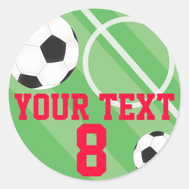 Sticker Rond Boule de soccer personnalisable (Devant)