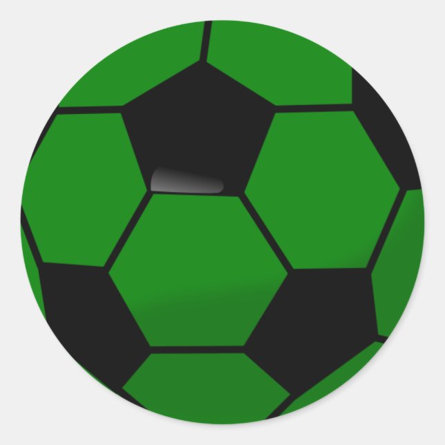 Sticker Rond Boule de soccer verte (Devant)