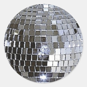 Sticker Rond Boule Disco Argent
