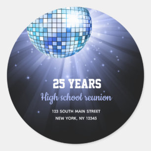 Sticker Rond Boule Disco bleu