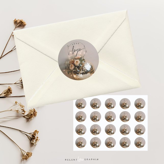 Sticker Rond Boule Disco | Boho Florals | Esthétique (Créateur téléchargé)