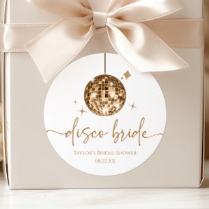 Sticker Rond Boule disco or Balle disco dorée Enterrement de vi