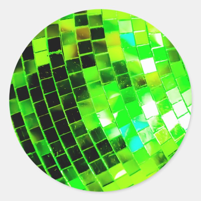 Sticker Rond Boule Green Funky Disco (Devant)