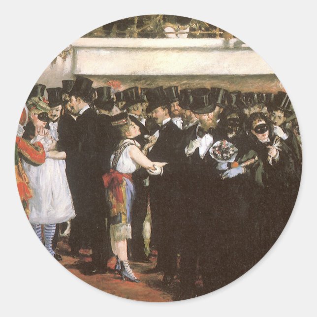 Sticker Rond Boule masquée à l'Opéra par Edouard Manet (Devant)