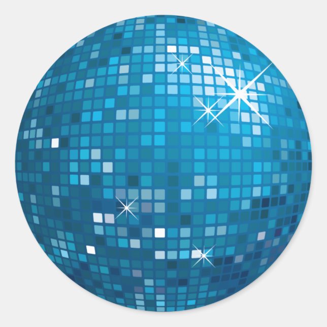Sticker Rond Boule miroir ・ Bleu (Devant)