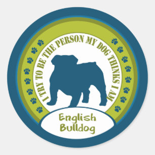 Sticker Rond Bouledogue anglais