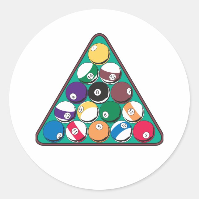Sticker Rond Boules de billard en rack (Devant)