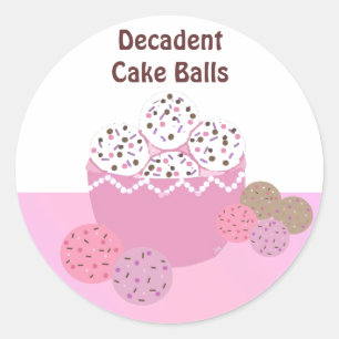 Sticker Rond Boules de gâteau décadent