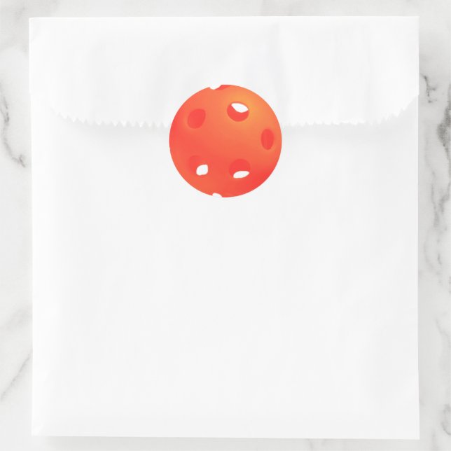 Sticker Rond Boules de Pickleball, Boules de Pickleball Orange  (Sac)