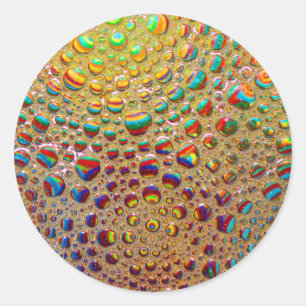 Sticker Rond Boules de savon multicolores colorées Art
