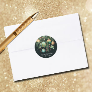 Sticker Rond Boules dorées arbre de Noël