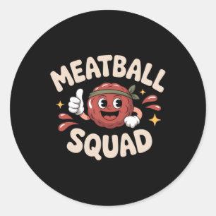 Sticker Rond Boulette de viande drôle Italien Nourriture Boulet