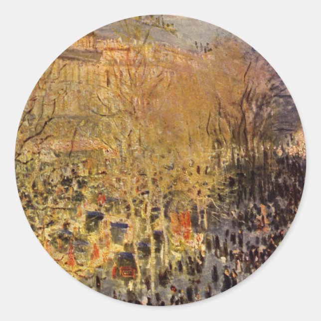 Sticker Rond Boulevard des Capucines par Claude Monet, Art nouv (Devant)