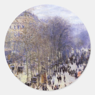 Sticker Rond Boulevard des Capucines par Claude Monet, Beaux-ar