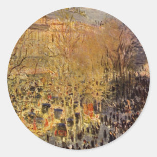 Sticker Rond Boulevard des Capucines par Claude Monet, Beaux-ar