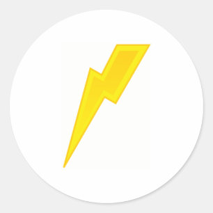 Sticker Rond Boulon de foudre jaune