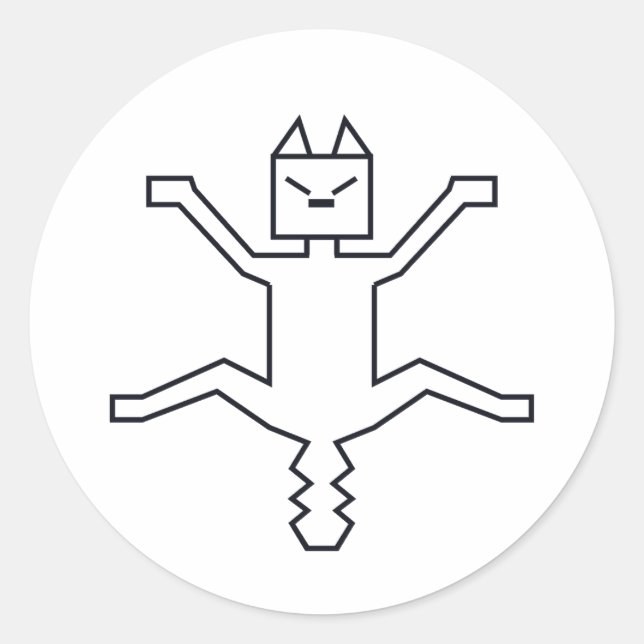 Sticker Rond Bouncy cat (Devant)