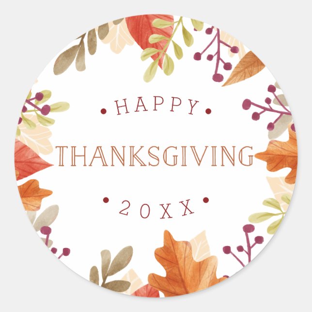 Sticker Rond Bounty d'automne | BON THANKSGIVING (Devant)