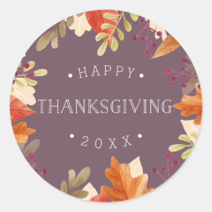 Sticker Rond Bounty d'automne BON THANKSGIVING