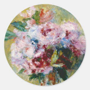 Sticker Rond Bouquet dans un vase d'Auguste Renoir