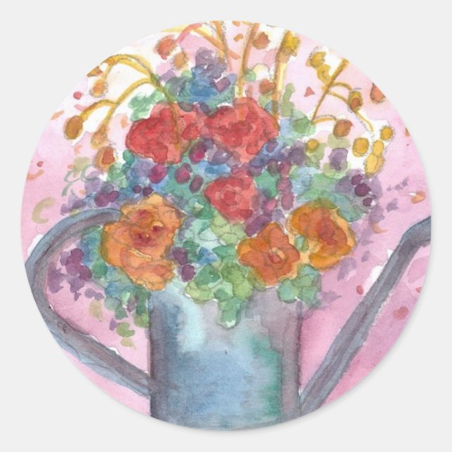 Sticker Rond Bouquet de fleurs Antique Waters Can (Devant)