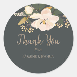 Sticker Rond Bouquet de fleurs Magnolia Spring
