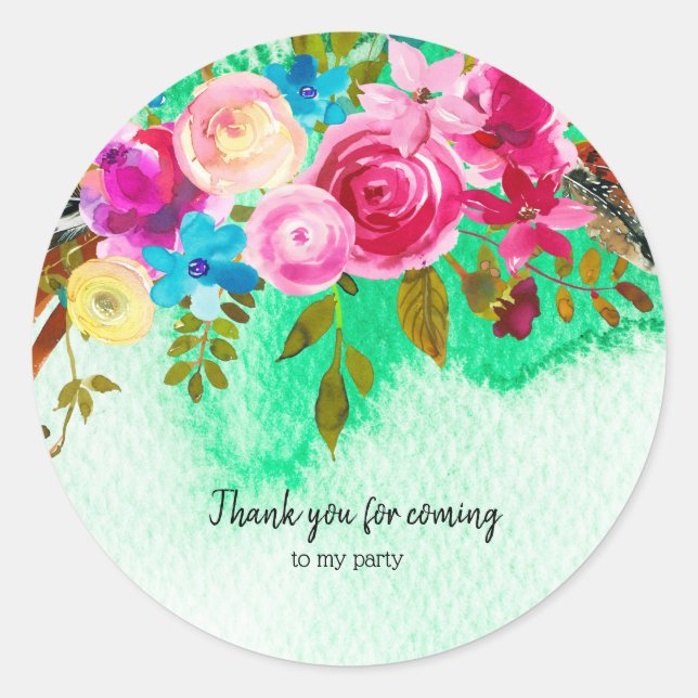 Sticker Rond Bouquet de fleurs pour toutes les occasions (Devant)