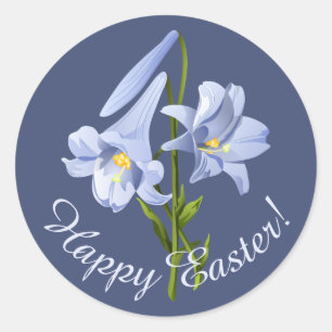 Sticker Rond Bouquet de lis de Pâques