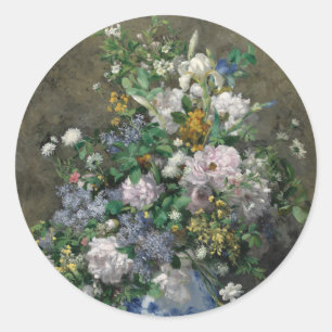 Sticker Rond Bouquet de printemps par Auguste Renoir