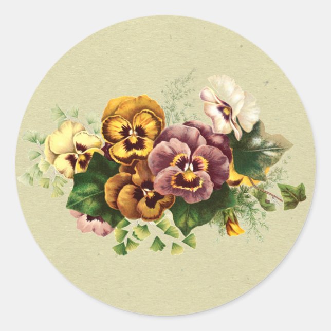 Sticker Rond Bouquet de Vintage (Devant)