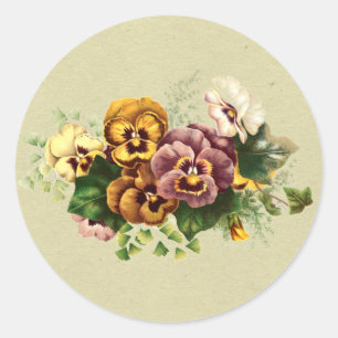 Sticker Rond Bouquet de Vintage