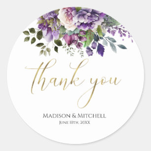 Sticker Rond Bouquet d'or violet violet violet