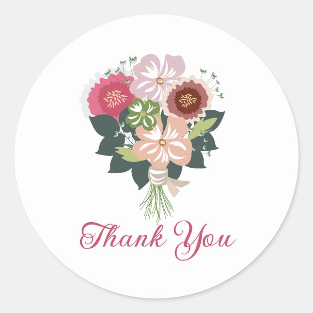 Sticker Rond Bouquet floral (Devant)
