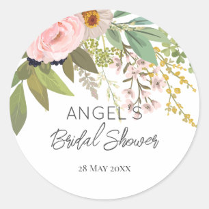 Sticker Rond Bouquet floral de Jardin printanier pour la douche