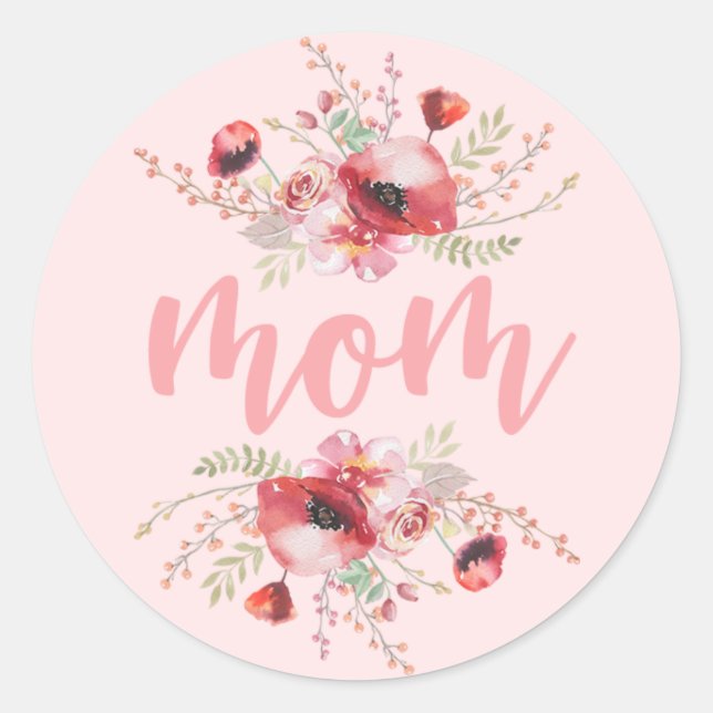 Sticker Rond Bouquet floral | Fête des mères (Devant)