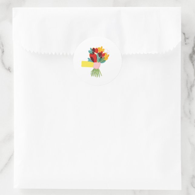 Sticker rond bouquet floral Whimsy (Sac)