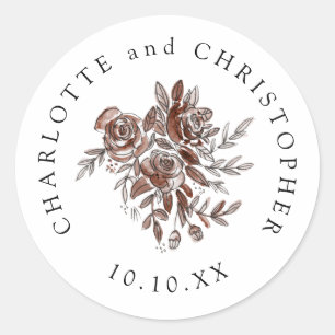 Sticker Rond bouquet mariage rose pâle